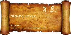 Misera Ervin névjegykártya